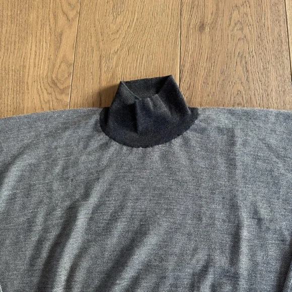 VTG Avi Rossini Mock Neck Sweater Men's 56 Italy Style Gray Textured Knit 90s